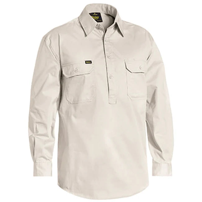 Bisley Closed Front Cool Lightweight Drill Shirt - Long Sleeve-(BSC6820)