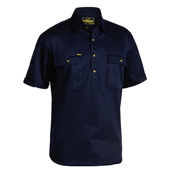 Bisley Closed Front Cotton Drill Shirt - Long Sleeve-(BSC6433)