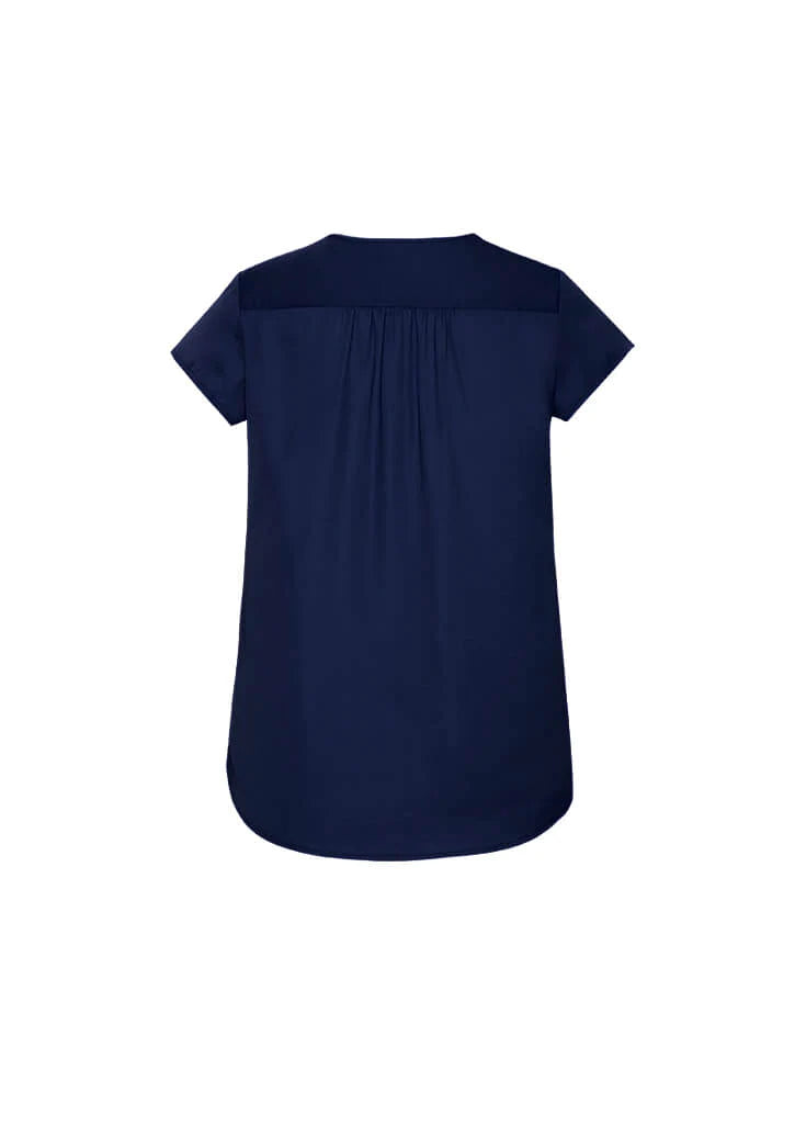 Biz Corporate Womens Kayla V-neck Pleat Blouse (RB967LS)